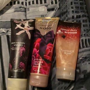 Bath and body works shimmer and 2 body creams